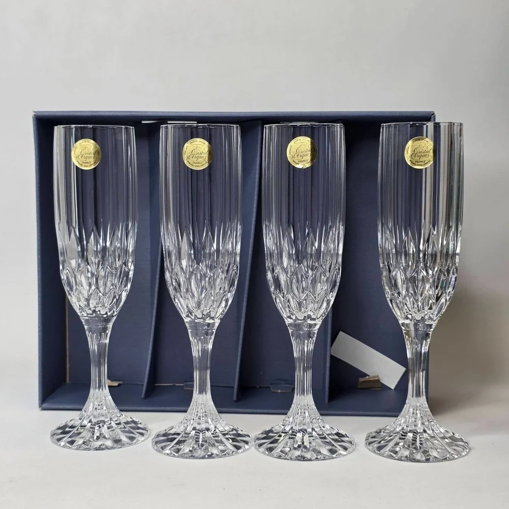Cristal d'Arques Bretagne Crystal Champagne Flutes 8 1/8